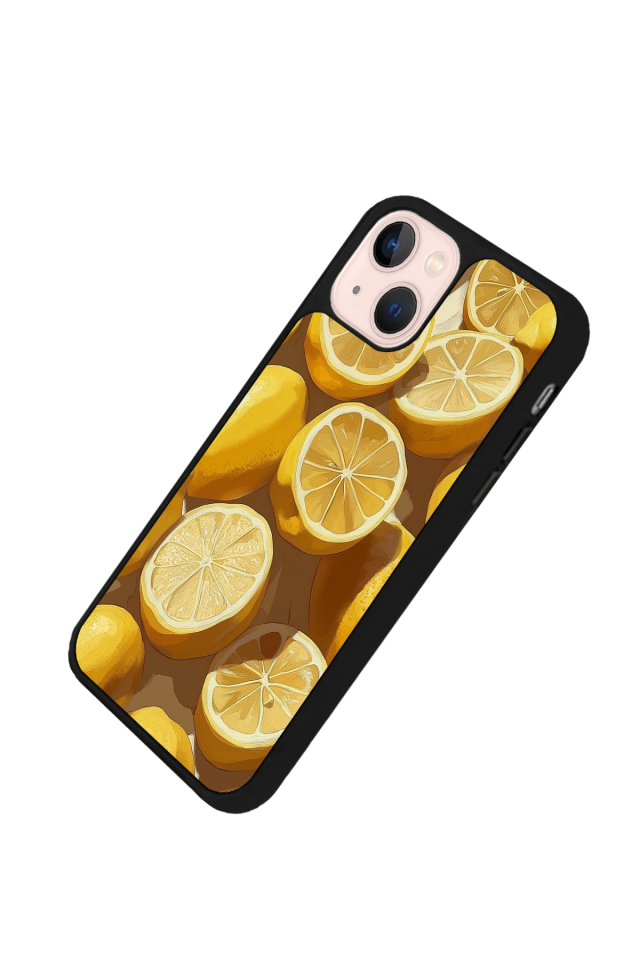 iPhone 15 Uyumlu Limon Tasarımlı Glossy Premium Kılıf