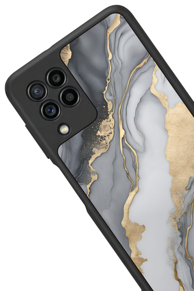 Samsung Galaxy M32 Uyumlu Mermer Marble Tasarımlı Glossy Premium Kılıf