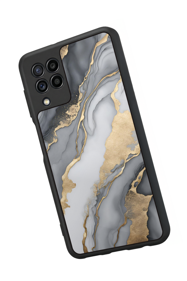 Samsung Galaxy M32 Uyumlu Mermer Marble Tasarımlı Glossy Premium Kılıf