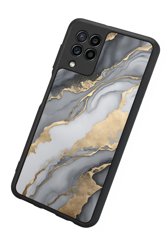 Samsung Galaxy M32 Uyumlu Mermer Marble Tasarımlı Glossy Premium Kılıf