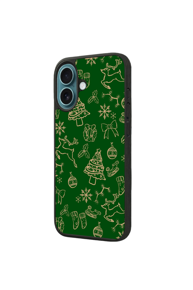iPhone 16 Uyumlu Yilbasi Christmas Tasarımlı Glossy Premium Kılıf