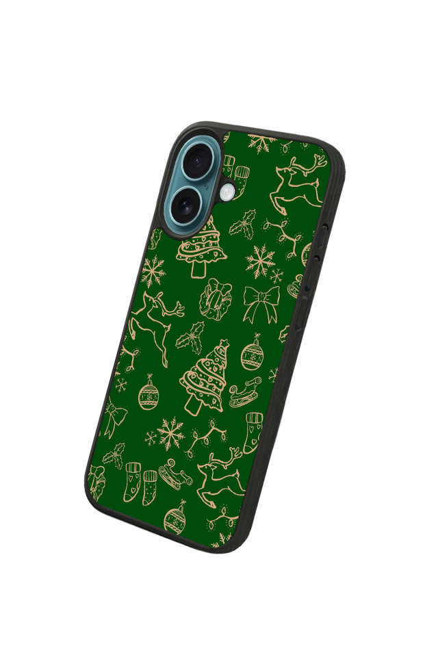 iPhone 16 Uyumlu Yilbasi Christmas Tasarımlı Glossy Premium Kılıf