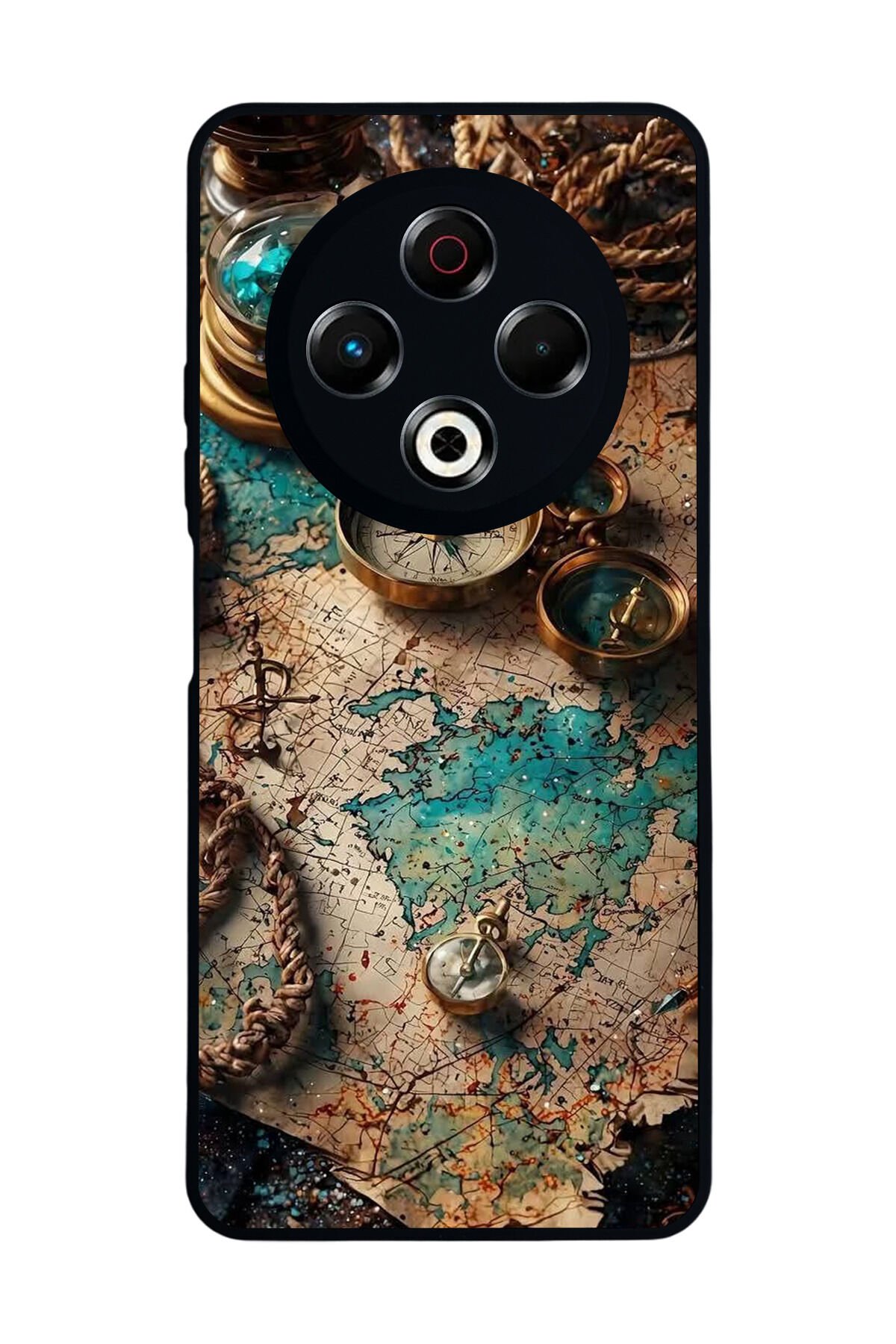 Tecno Spark 30 Uyumlu Harita Tasarımlı Glossy Premium Kılıf