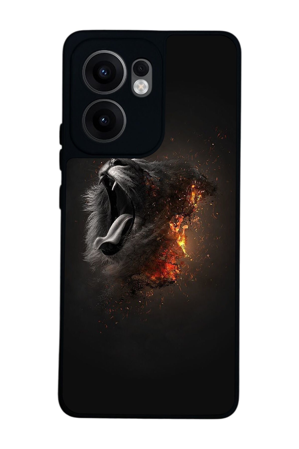 Oppo Reno 13F Uyumlu Aslan Tasarımlı Glossy Premium Kılıf