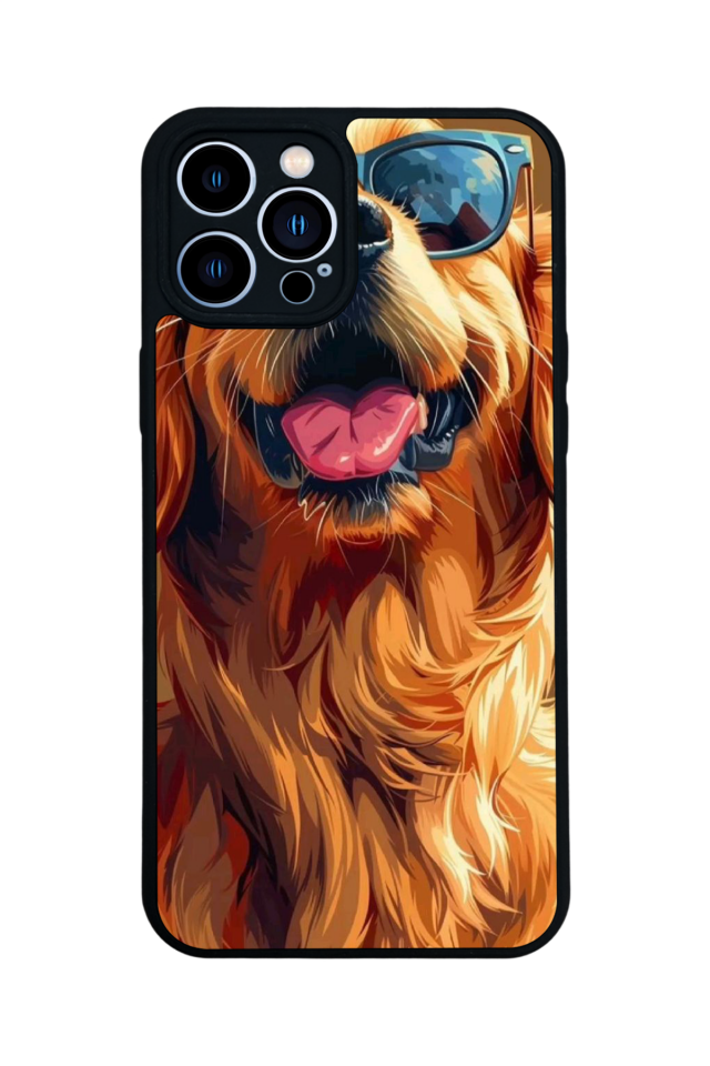 iPhone 13 Pro Max Uyumlu Golden Kopek Tasarımlı Glossy Premium Kılıf