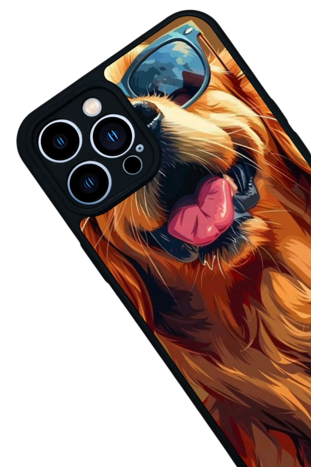 iPhone 13 Pro Max Uyumlu Golden Kopek Tasarımlı Glossy Premium Kılıf