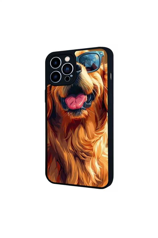 iPhone 13 Pro Max Uyumlu Golden Kopek Tasarımlı Glossy Premium Kılıf