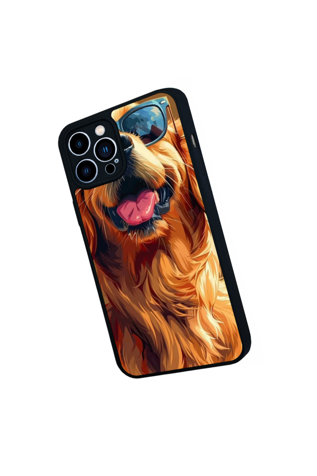 iPhone 13 Pro Max Uyumlu Golden Kopek Tasarımlı Glossy Premium Kılıf