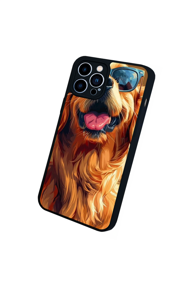 iPhone 13 Pro Max Uyumlu Golden Kopek Tasarımlı Glossy Premium Kılıf