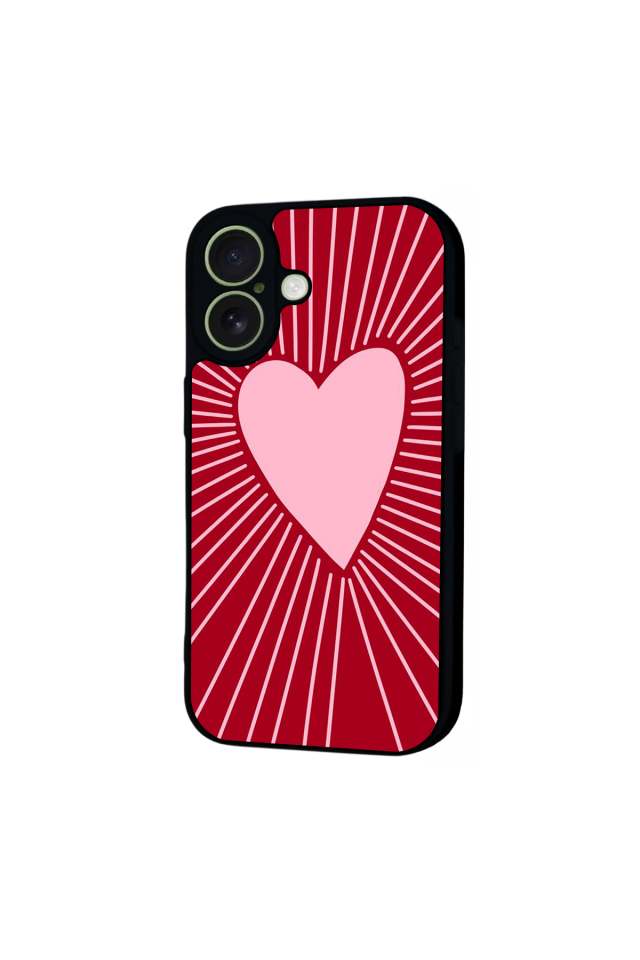 iPhone 17 Uyumlu Kalp Love Tasarımlı Glossy Premium Kılıf