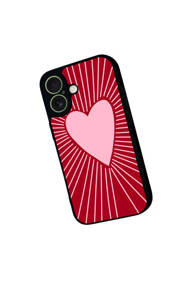 iPhone 17 Uyumlu Kalp Love Tasarımlı Glossy Premium Kılıf