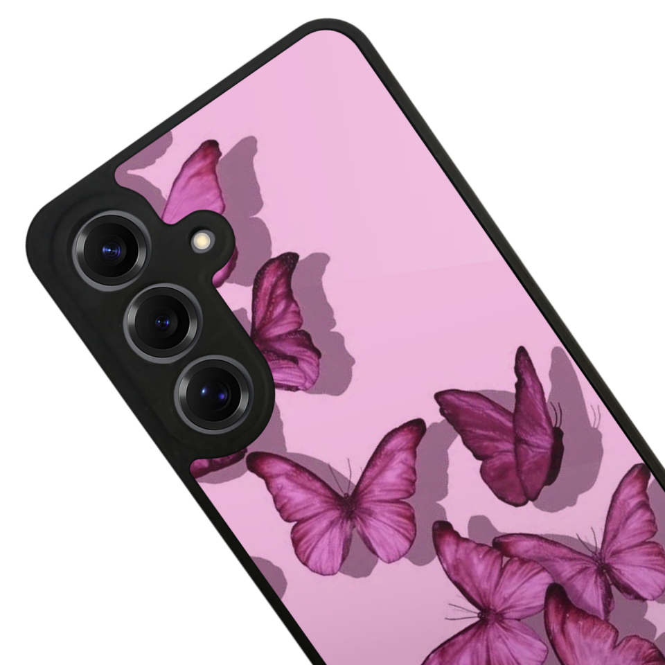Samsung Galaxy S25 Uyumlu Kelebek Tasarımlı Glossy Premium Kılıf