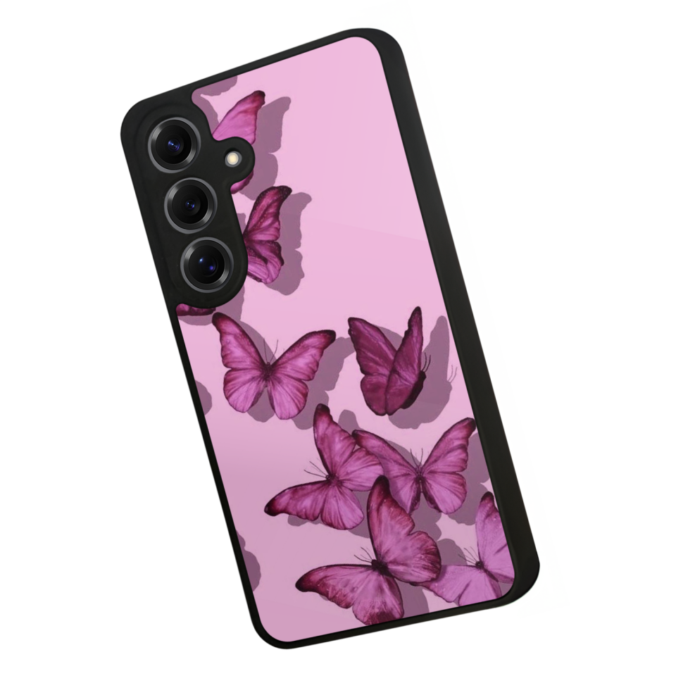 Samsung Galaxy S25 Uyumlu Kelebek Tasarımlı Glossy Premium Kılıf