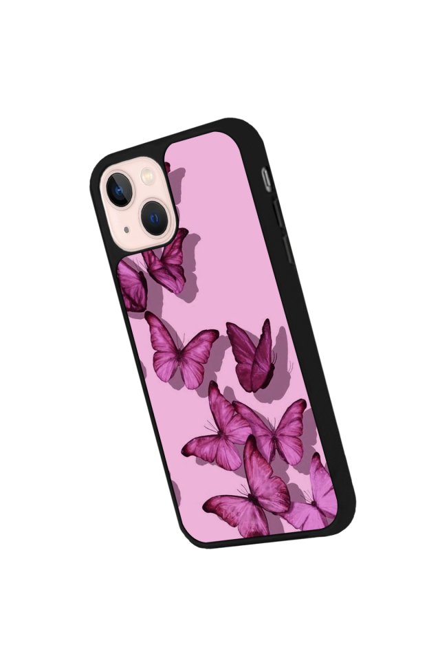 iPhone 13/14 Uyumlu Kelebek Tasarımlı Glossy Premium Kılıf