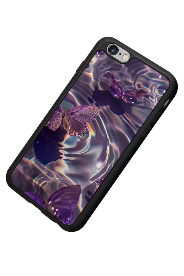 iPhone 6s Plus Uyumlu Kelebek Tasarımlı Glossy Premium Kılıf