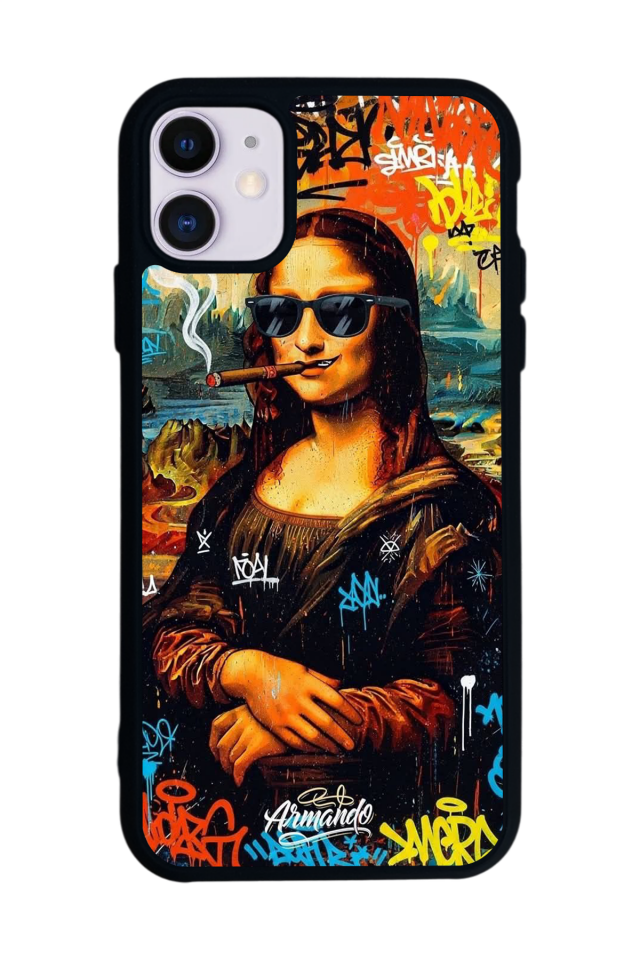 iPhone 11 Uyumlu Monalisa Tasarımlı Glossy Premium Kılıf
