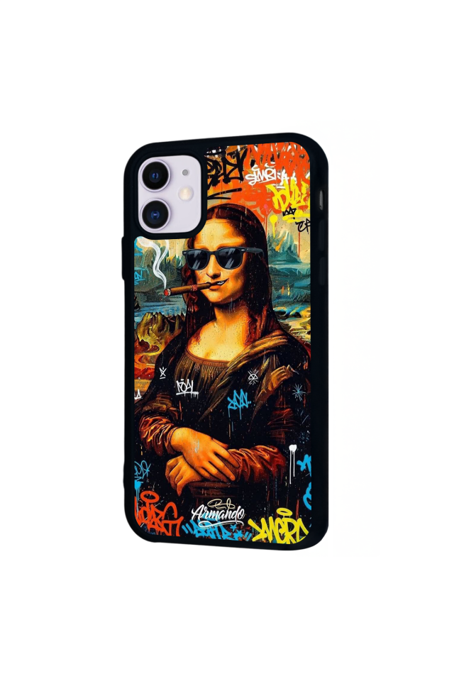 iPhone 11 Uyumlu Monalisa Tasarımlı Glossy Premium Kılıf