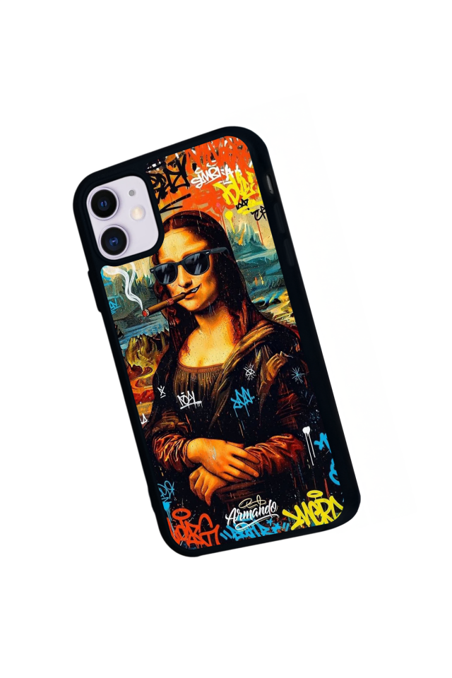 iPhone 11 Uyumlu Monalisa Tasarımlı Glossy Premium Kılıf