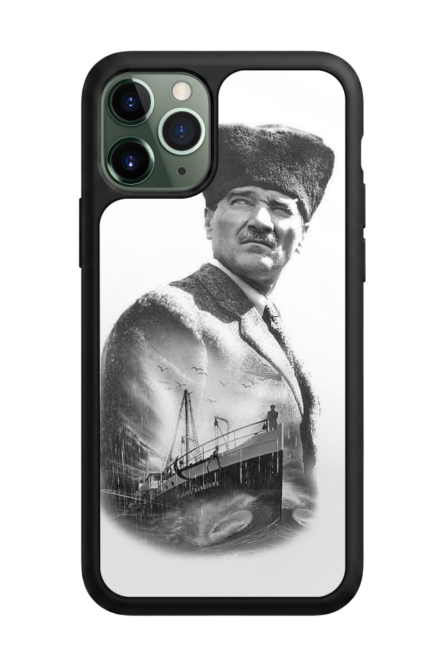 iPhone 11 Pro Max Uyumlu Mustafa Kemal Ataturk Tasarımlı Glossy Premium Kılıf