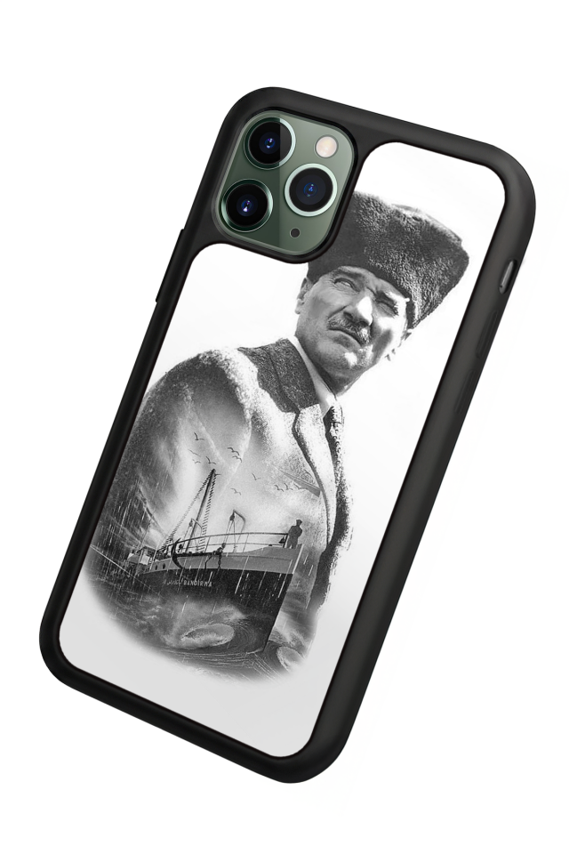 iPhone 11 Pro Max Uyumlu Mustafa Kemal Ataturk Tasarımlı Glossy Premium Kılıf