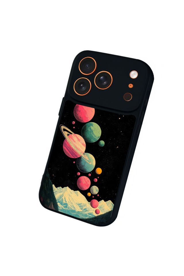 iPhone 17 Pro Max Uyumlu Uzay Tasarımlı Glossy Premium Kılıf