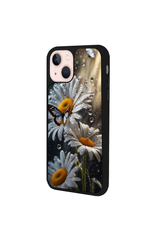 iPhone 13 Mini Uyumlu Cicek Tasarımlı Glossy Premium Kılıf
