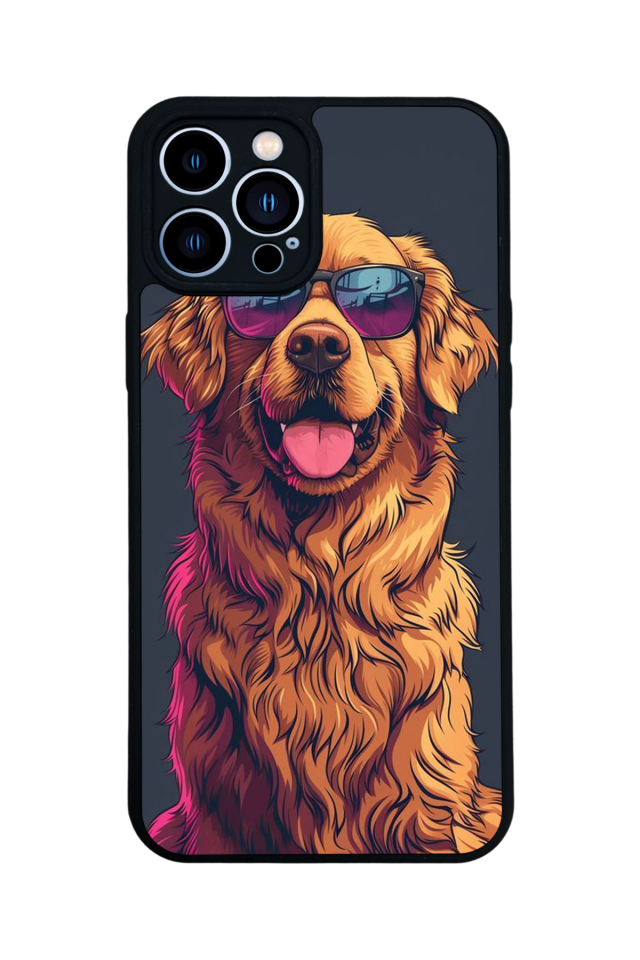 iPhone 13 Pro Max Uyumlu Golden Kopek Tasarımlı Glossy Premium Kılıf