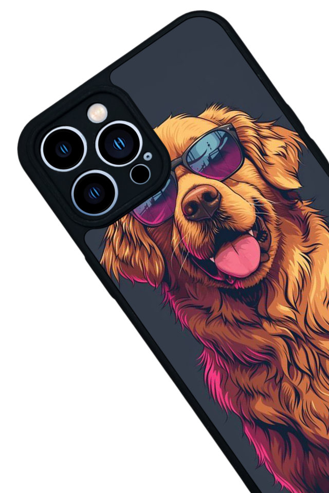 iPhone 13 Pro Max Uyumlu Golden Kopek Tasarımlı Glossy Premium Kılıf