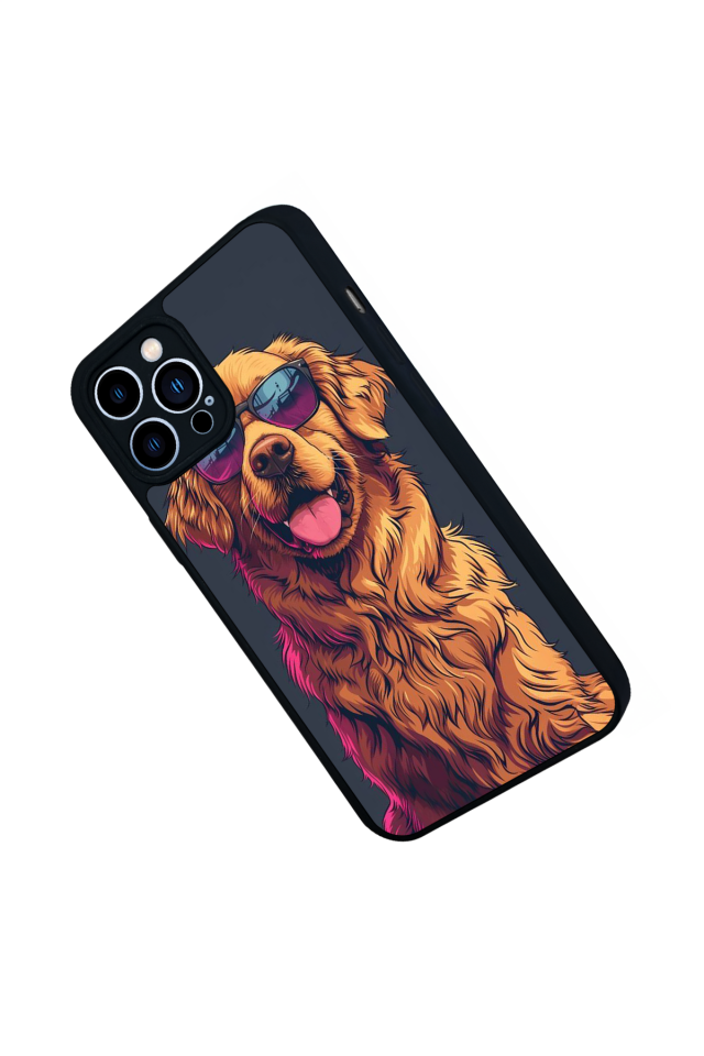 iPhone 13 Pro Max Uyumlu Golden Kopek Tasarımlı Glossy Premium Kılıf