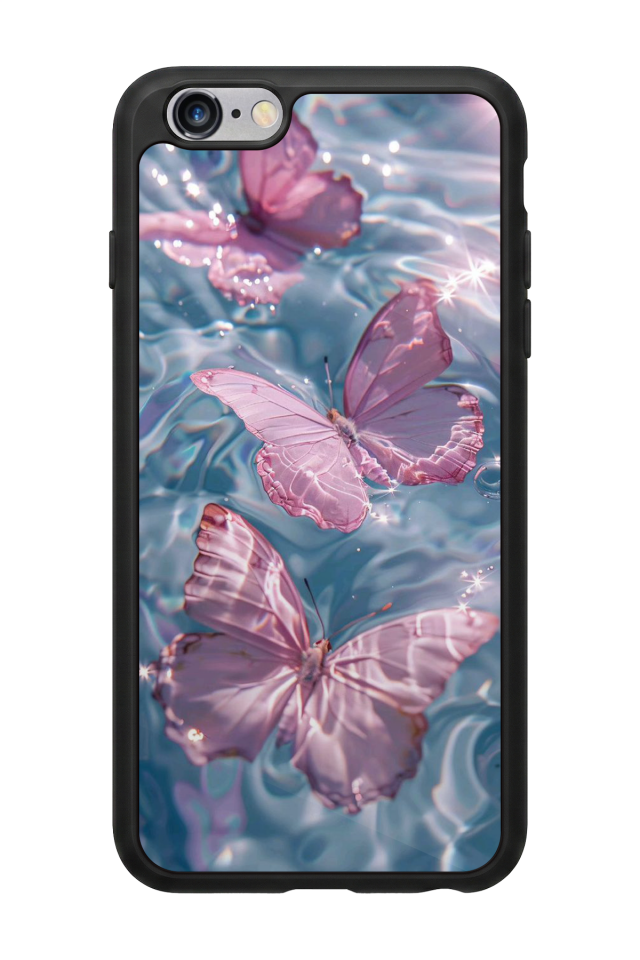 iPhone 6s Plus Uyumlu Kelebek Tasarımlı Glossy Premium Kılıf