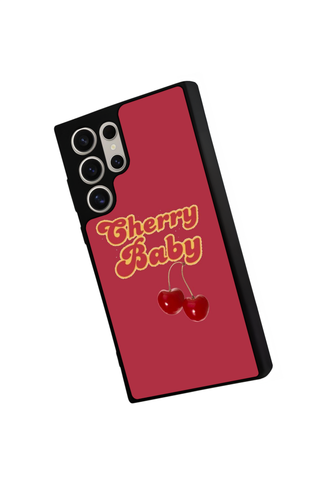 Samsung Galaxy S22 Ultra Uyumlu Kiraz Tasarımlı Glossy Premium Kılıf