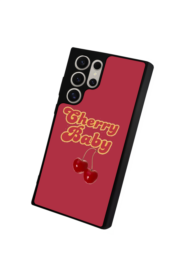 Samsung Galaxy S22 Ultra Uyumlu Kiraz Tasarımlı Glossy Premium Kılıf