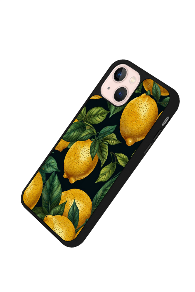 iPhone 15 Uyumlu Limon Tasarımlı Glossy Premium Kılıf