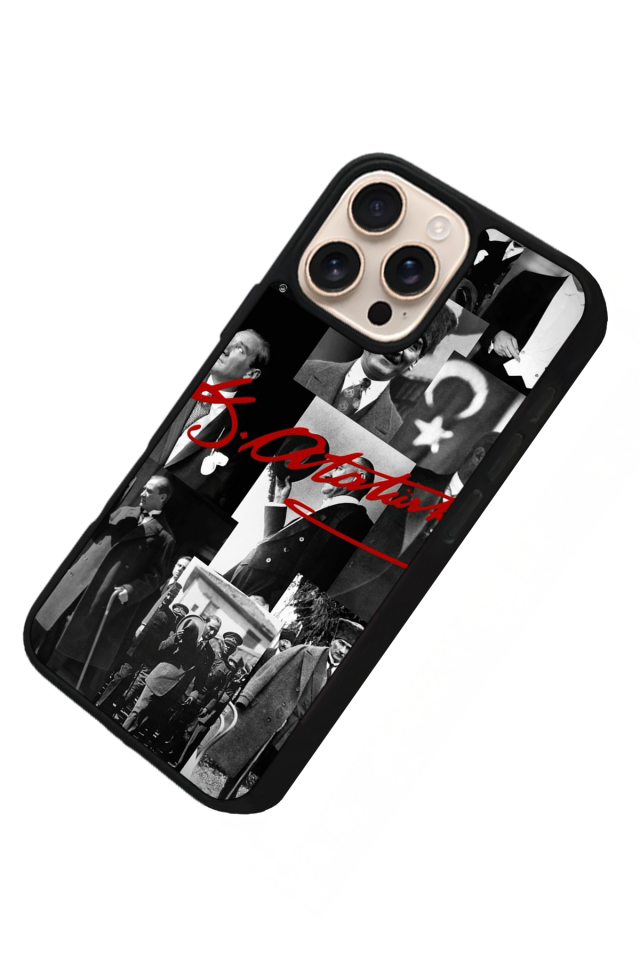 iPhone 14 Pro Uyumlu Mustafa Kemal Ataturk Tasarımlı Glossy Premium Kılıf
