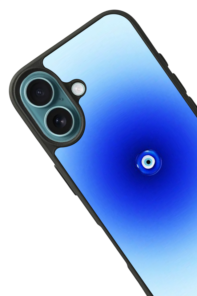 iPhone 16 Plus Uyumlu Nazar Tasarımlı Glossy Premium Kılıf