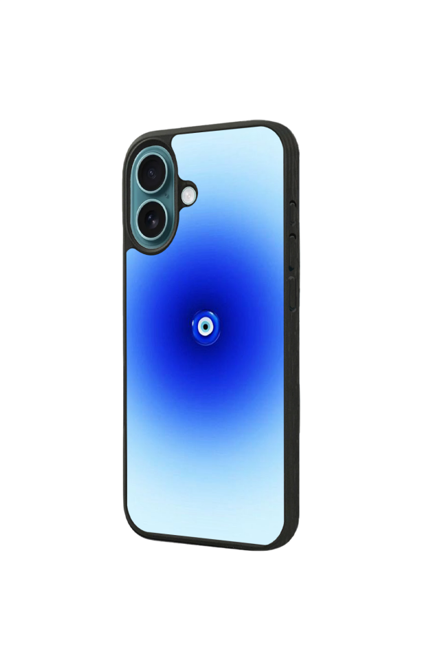 iPhone 16 Plus Uyumlu Nazar Tasarımlı Glossy Premium Kılıf