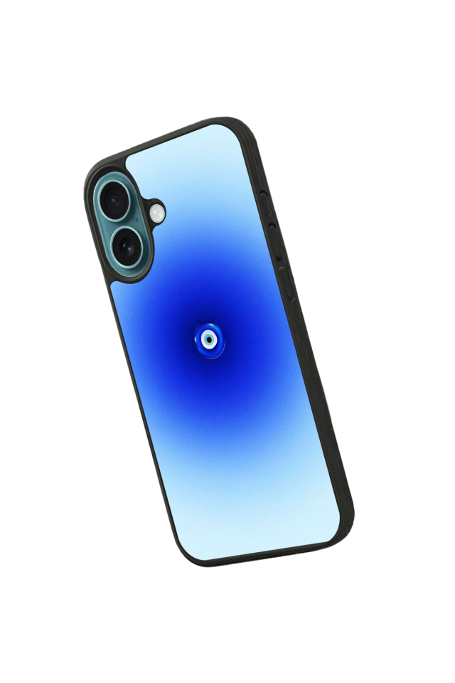 iPhone 16 Plus Uyumlu Nazar Tasarımlı Glossy Premium Kılıf