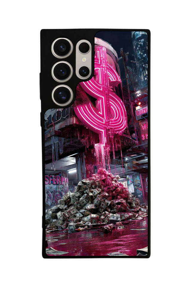 Samsung Galaxy S23 Ultra Uyumlu Para Tasarımlı Glossy Premium Kılıf