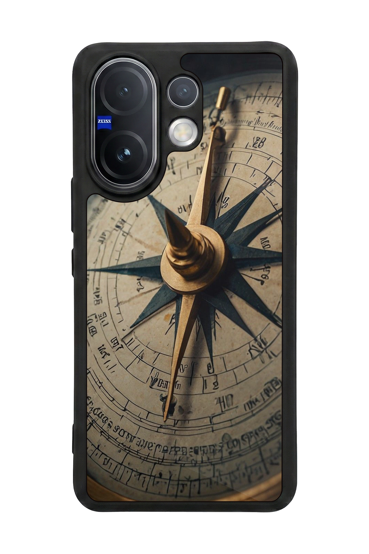 Vivo V60 Uyumlu Pusula Tasarımlı Glossy Premium Kılıf
