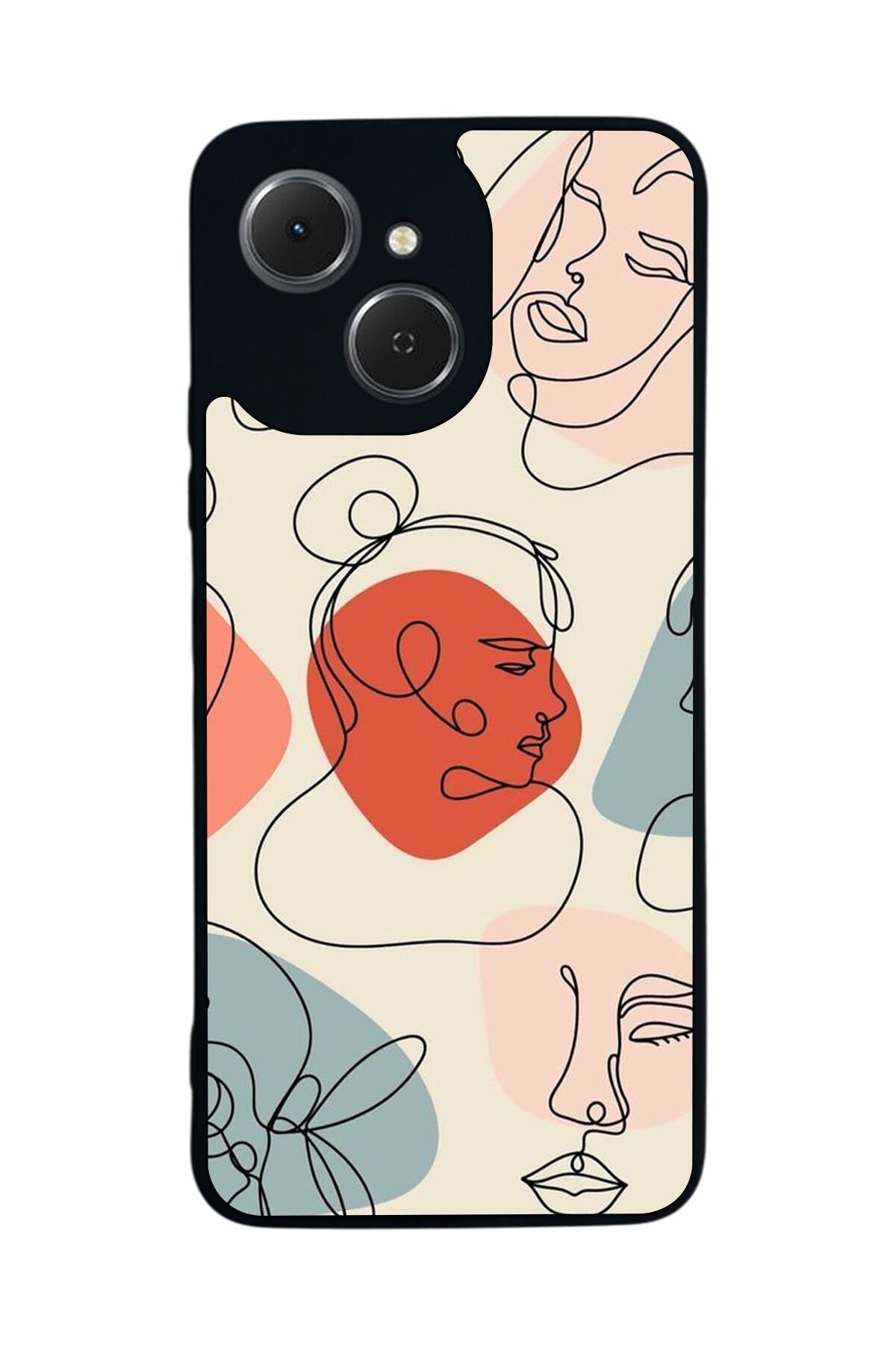 Tecno Spark 40C Uyumlu Line Art Tasarımlı Glossy Premium Kılıf