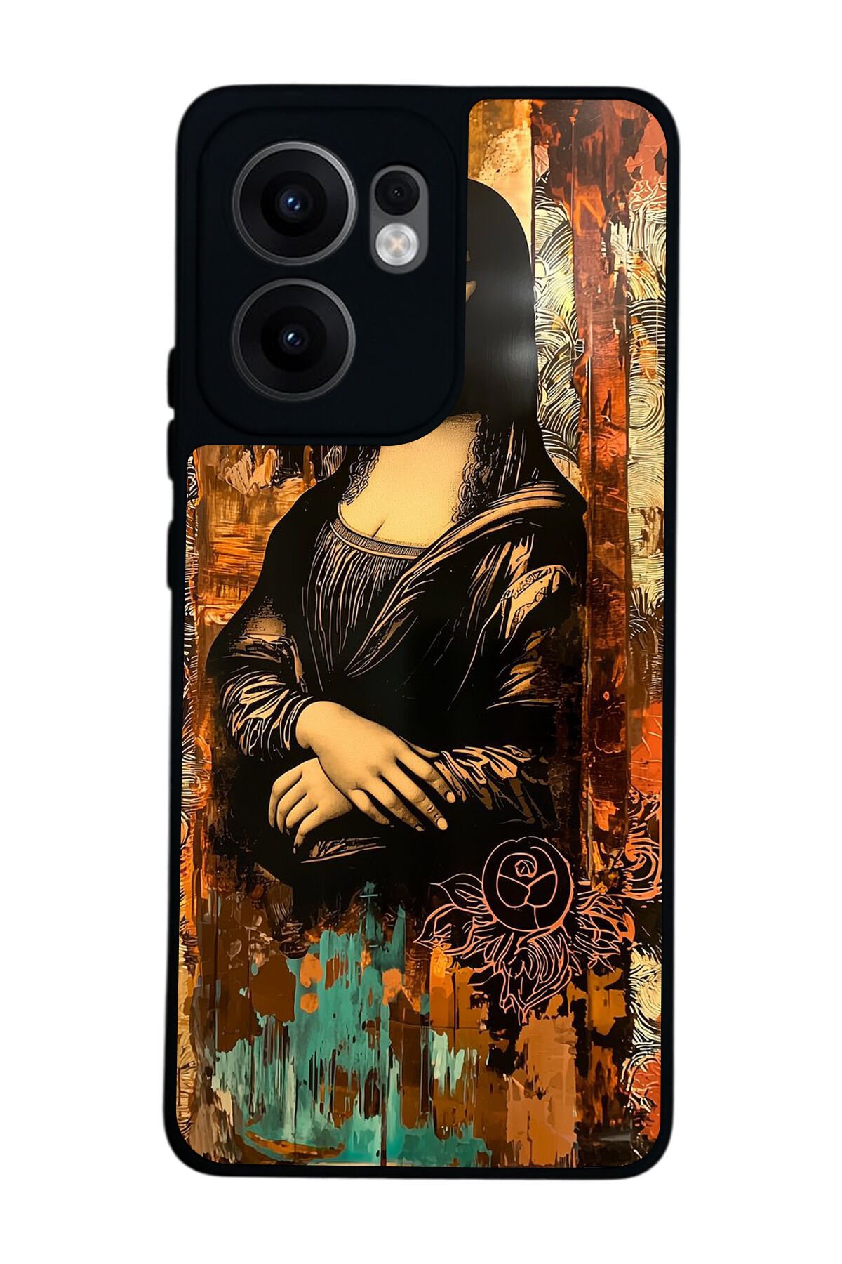 Oppo Reno 13F Uyumlu Monalisa Tasarımlı Glossy Premium Kılıf
