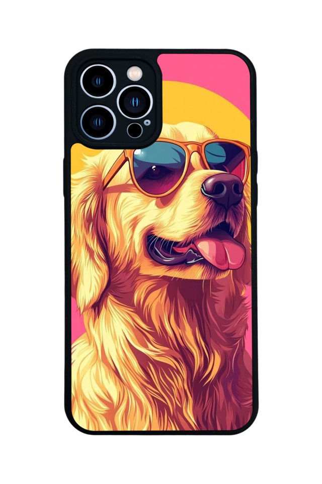 iPhone 13 Pro Max Uyumlu Golden Kopek Tasarımlı Glossy Premium Kılıf