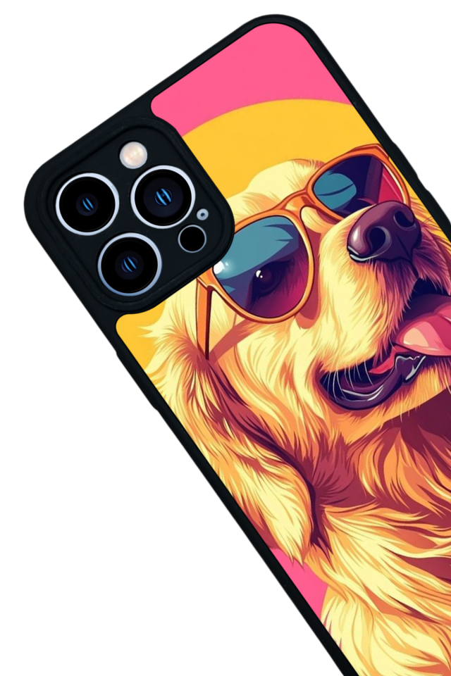 iPhone 13 Pro Max Uyumlu Golden Kopek Tasarımlı Glossy Premium Kılıf