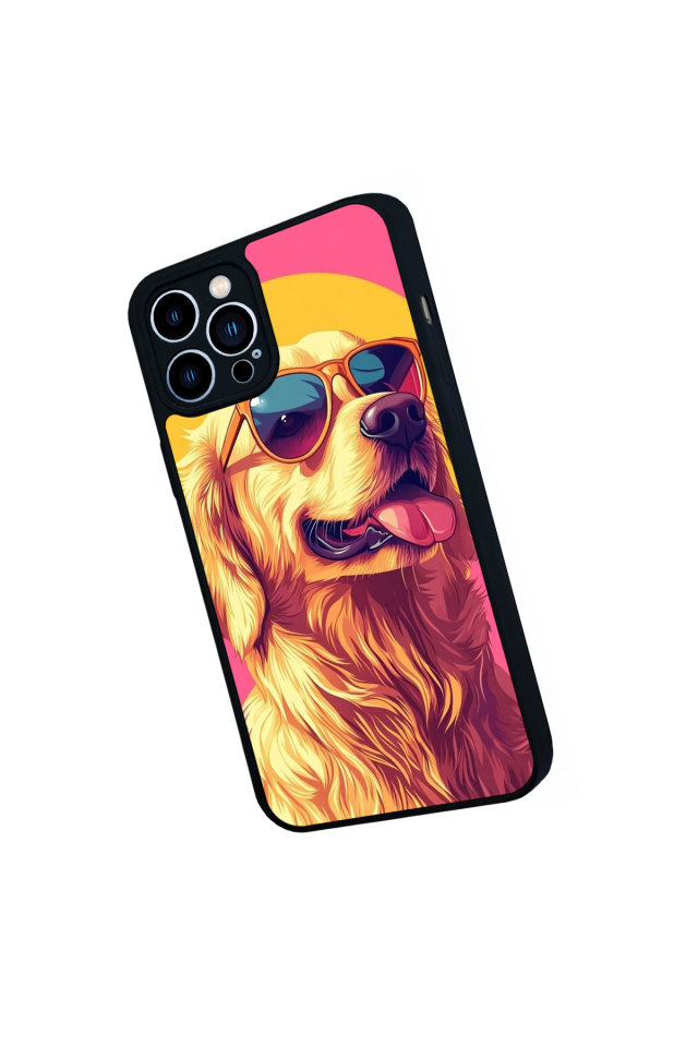 iPhone 13 Pro Max Uyumlu Golden Kopek Tasarımlı Glossy Premium Kılıf