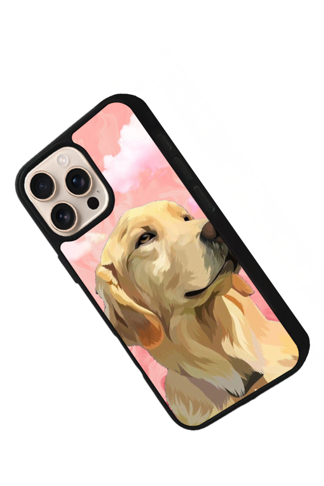 iPhone 14 Pro Max Uyumlu Golden Kopek Tasarımlı Glossy Premium Kılıf