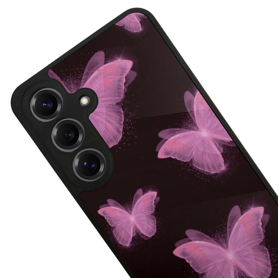 Samsung Galaxy S25 Uyumlu Kelebek Tasarımlı Glossy Premium Kılıf