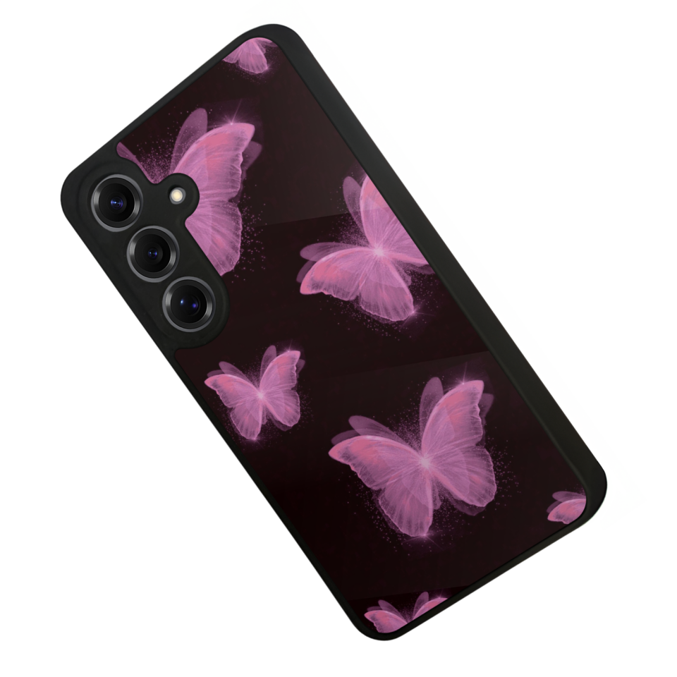 Samsung Galaxy S25 Uyumlu Kelebek Tasarımlı Glossy Premium Kılıf