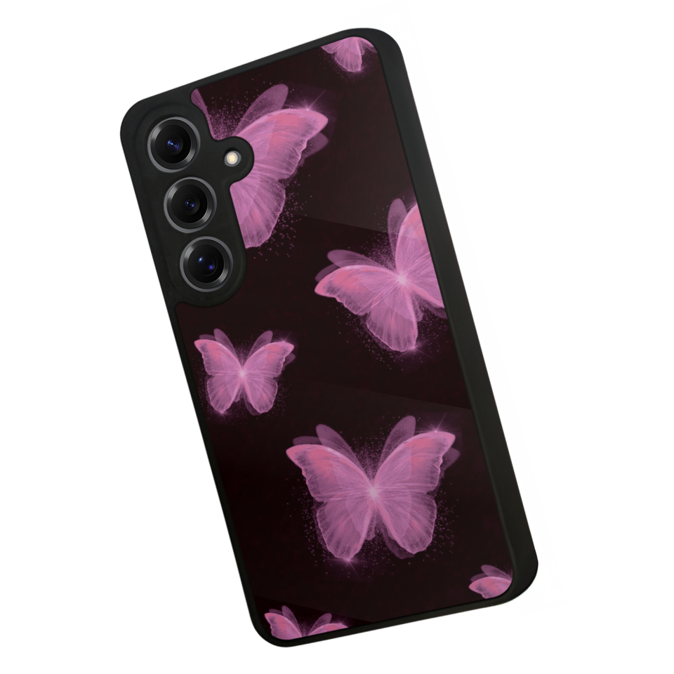 Samsung Galaxy S25 Uyumlu Kelebek Tasarımlı Glossy Premium Kılıf
