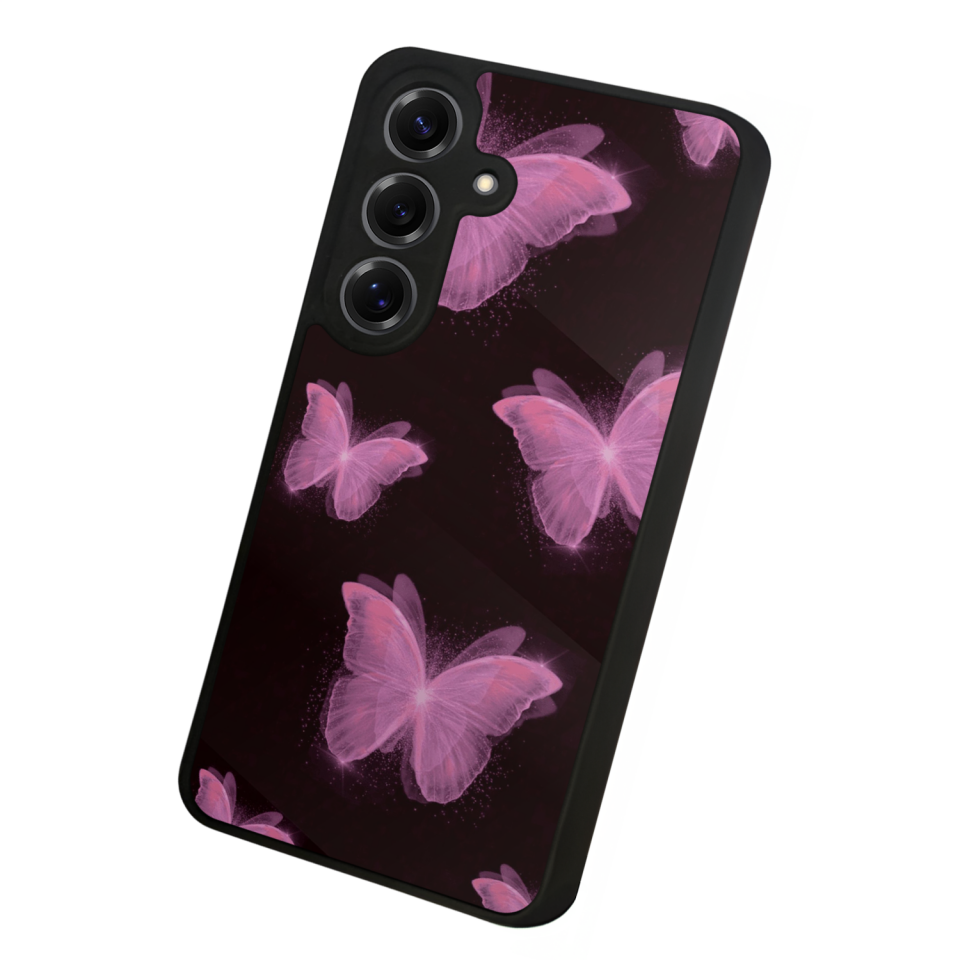Samsung Galaxy S25 Uyumlu Kelebek Tasarımlı Glossy Premium Kılıf