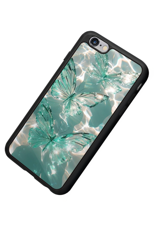 iPhone 6s Plus Uyumlu Kelebek Tasarımlı Glossy Premium Kılıf